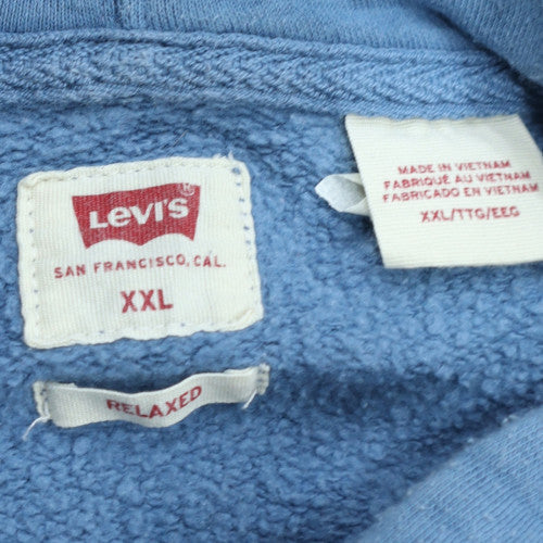 Levi's Men's Blue 2XL Pullover Relaxed Hoodie with Logo