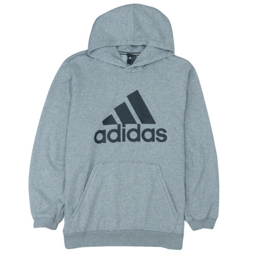 Adidas Men’s Grey XL Pullover Hoodie with Logo Print