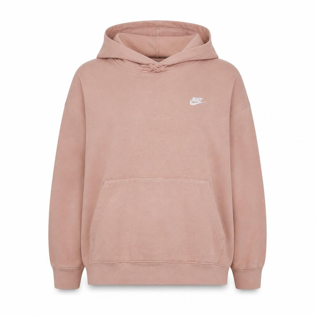 Front view of Nike women’s pink pullover hoodie xx-large cotton blend casual