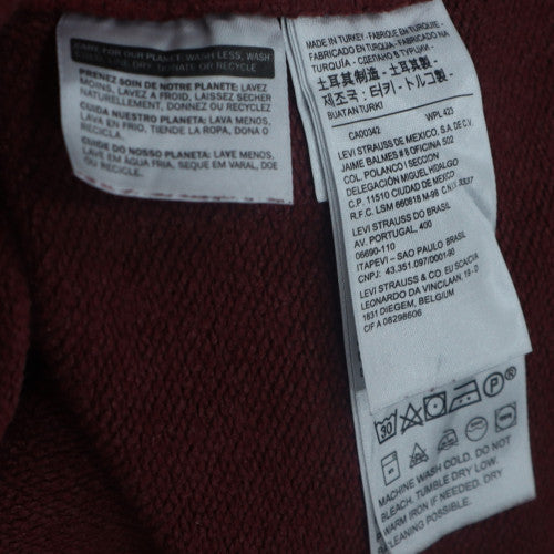 Levi's Men's Red Pullover Hoodie M Logo Graphic Fleece Sweatshirt