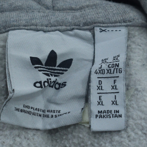 Adidas Men's Grey XL Pullover Hoodie Fleece Sweatshirt