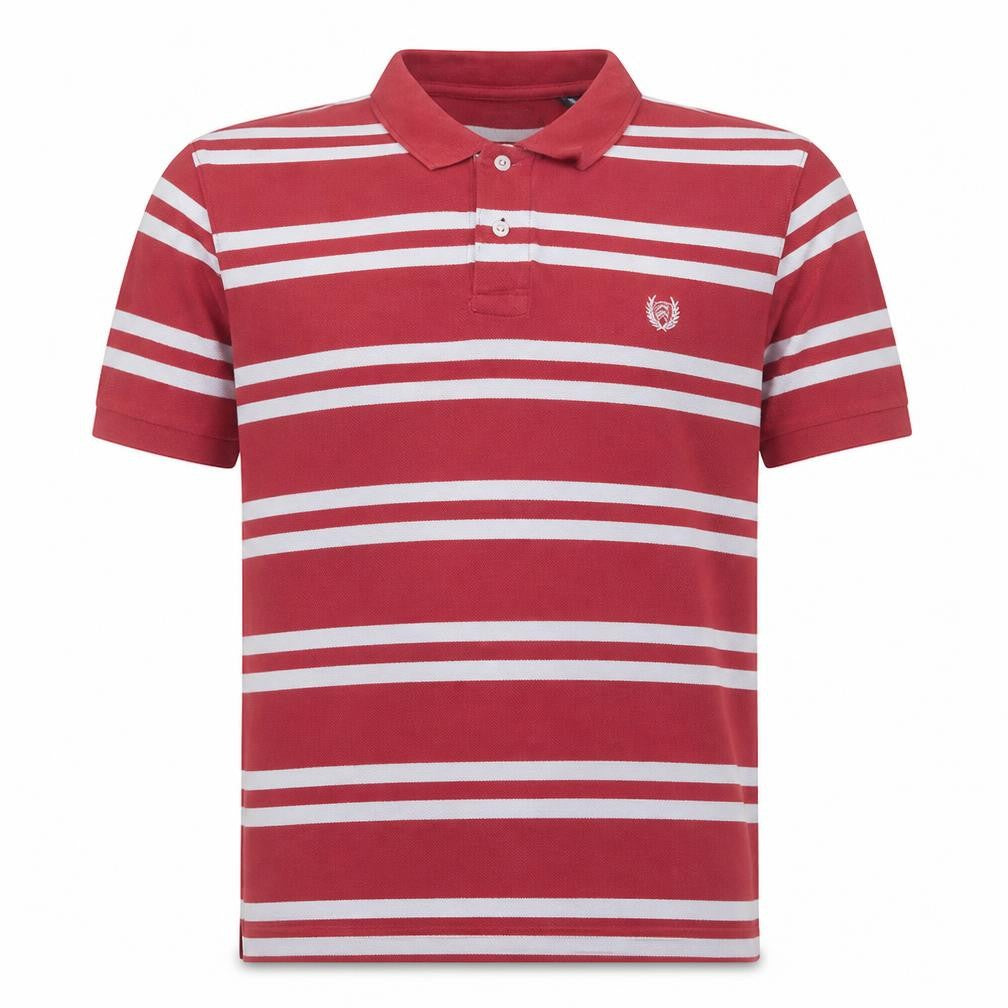 Chaps Men's Red Striped Classic Fit Polo Shirt XL