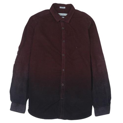 Calvin Klein Men's Brown Slim Fit Cotton Corduroy Shirt M