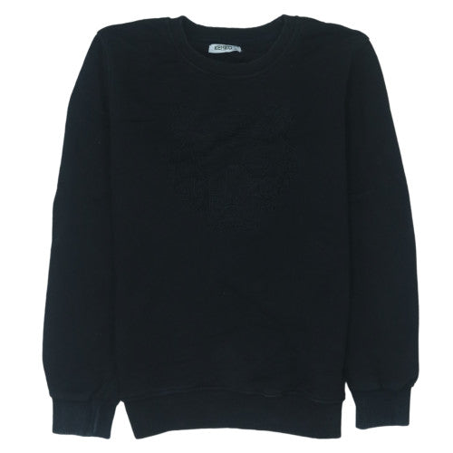 Kenzo Men's Black XL Embroidered Tiger Crew Neck Sweatshirt