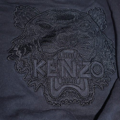 Kenzo Men's Black XL Embroidered Tiger Crew Neck Sweatshirt
