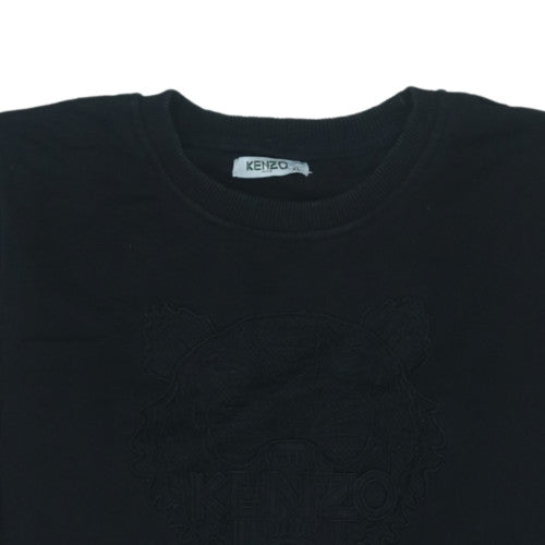 Kenzo Men's Black XL Embroidered Tiger Crew Neck Sweatshirt