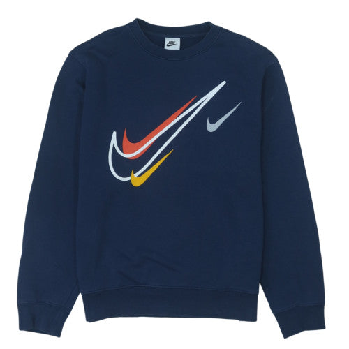 Nike Men's Blue Pullover Logo Sweatshirt Size S