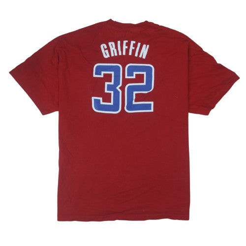 Adidas Men's Red Los Angeles Griffin 32 NBA Cotton T-Shirt 2XL