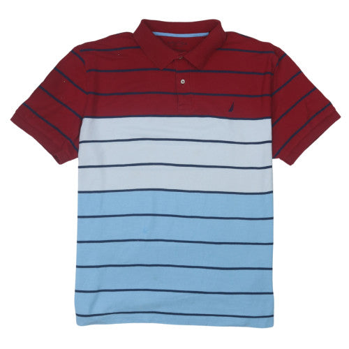 Nautica Men’s Multicoloured Striped Polo Shirt 2XL Classic Fit