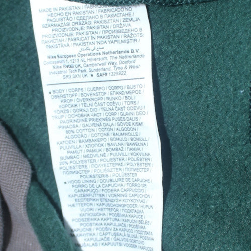 Nike Men's Green Pullover Hoodie M Fleece Logo Sweatshirt