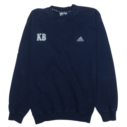 Adidas Men’s Blue Pullover Sweatshirt L Crew Neck Sports Embroidered
