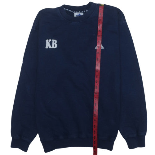 Adidas Men’s Blue Pullover Sweatshirt L Crew Neck Sports Embroidered