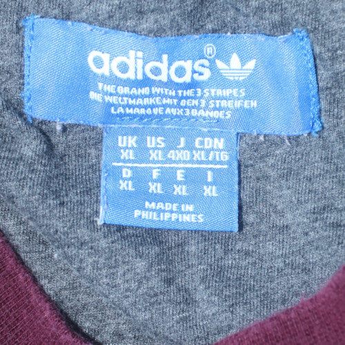 adidas Men's Grey XL Pullover Sweatshirt Crew Neck Logo Fleece