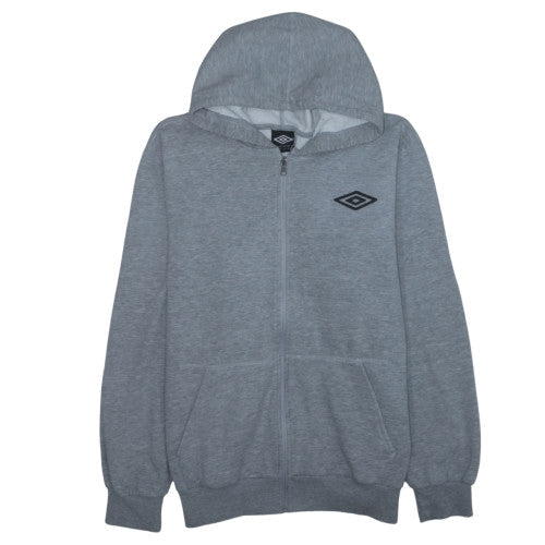 Umbro Men’s Grey Full Zip Hoodie XL Sports Fleece Sweatshirt