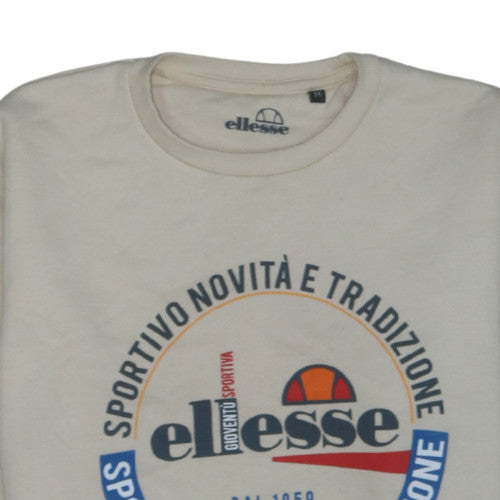 Ellesse Men's Beige Graphic Crew Neck Sweatshirt Size M Pullover