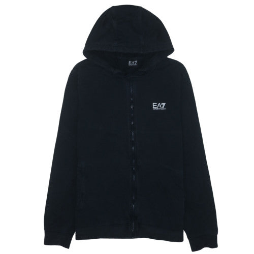 Emporio Armani EA7 Womens Black Full Zip Hoodie Size XL Cotton Blend