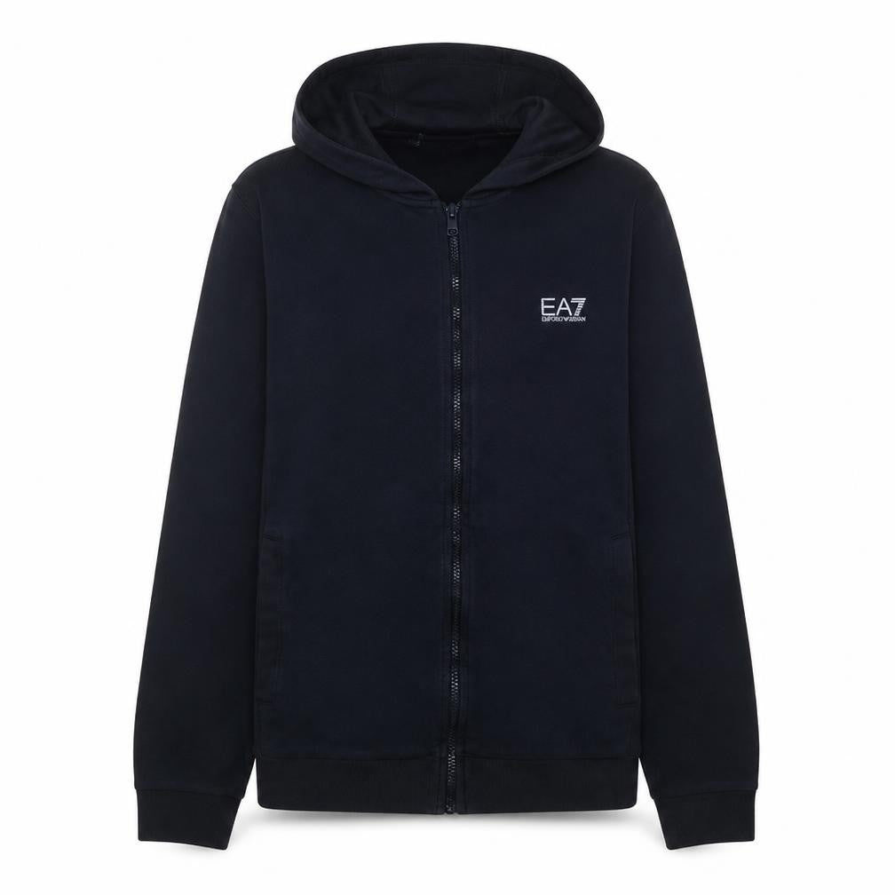 Emporio Armani EA7 Womens Black Full Zip Hoodie Size XL Cotton Blend