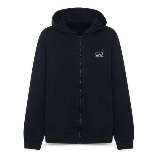 Emporio Armani EA7 Womens Black Full Zip Hoodie Size XL Cotton Blend