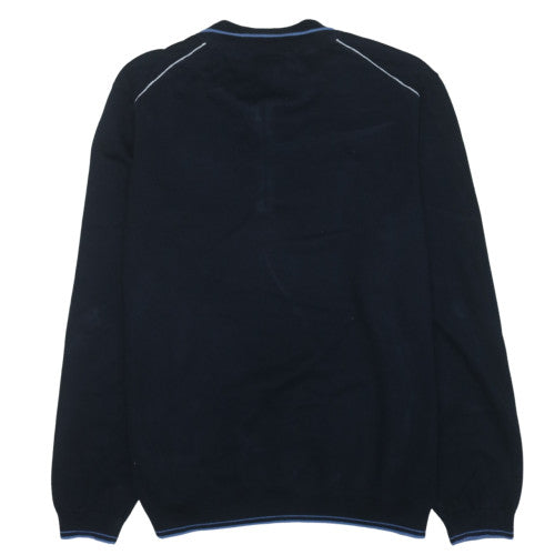 BOSS Mens Blue 3XL 1/2 Zip Cotton Knit Sweatshirt