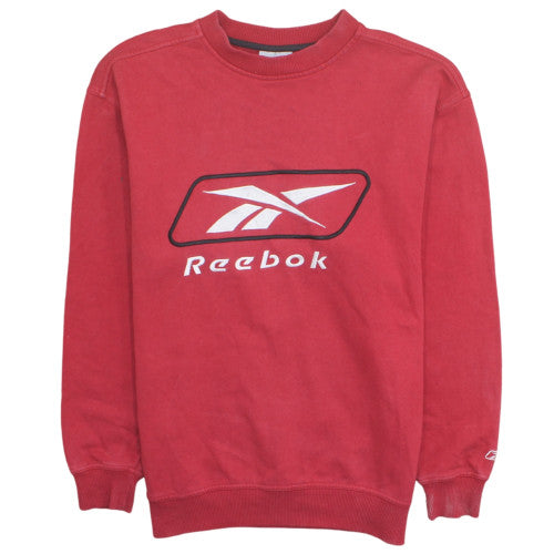 Reebok Men’s Red Small Pullover Crew Neck Fleece Sweatshirt