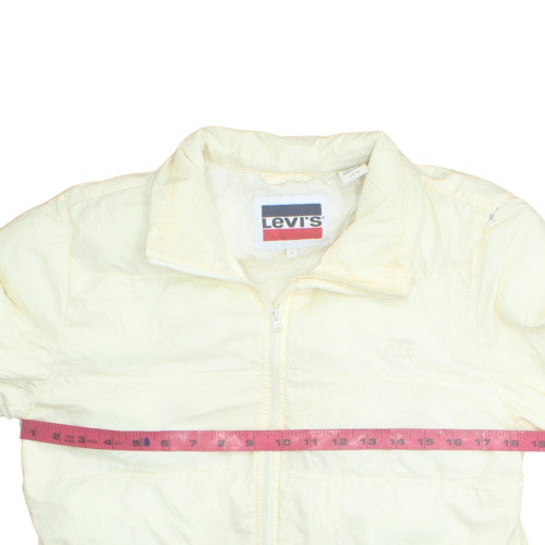 Levi's Women's Ivory Puffer Jacket Size S Full Zip Warm Winter Coat