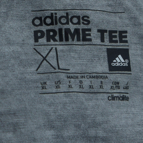 adidas Men's Grey XL Climalite Prime Tee Sports T-Shirt