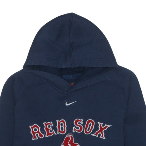 Nike Red Sox Navy Hoodie L Women Pullover Fleece Cotton Blend