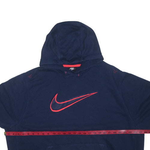 Nike Men's Blue 2XL Pullover Hoodie with Red Logo