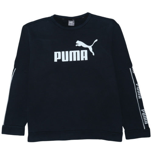 Puma Mens Black 2XL Crew Neck Graphic Logo Pullover Sweatshirt