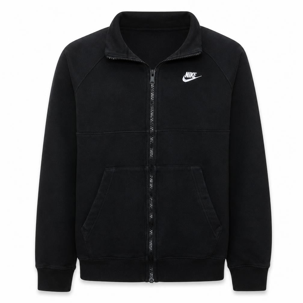 Front view of Nike Men's Black Full Zip Fleece Hoodie, size M