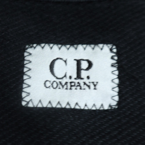 C.P. Company Mens Black L 1/2 Zip Sweatshirt with Logo Detail