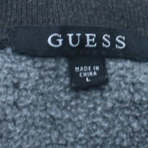 Guess Mens Grey Crew Neck Embroidered Logo Sweatshirt Size L