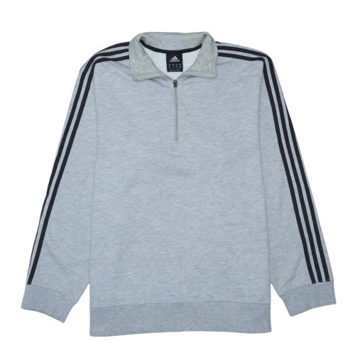 adidas Men's Grey 1/2 Zip Sweatshirt Medium Regular Fit