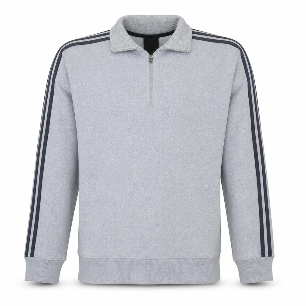 Front view of adidas Men's Grey 1/2 Zip Sweatshirt Medium Regular Fit