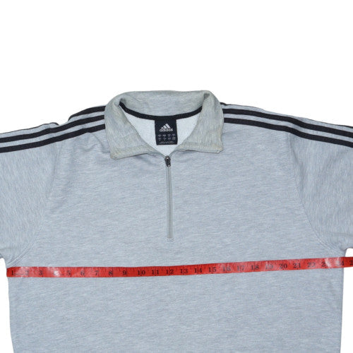 adidas Men's Grey 1/2 Zip Sweatshirt Medium Regular Fit
