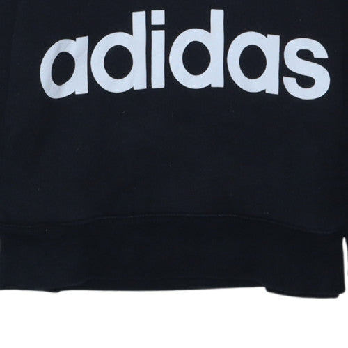 Adidas Women's Black Trefoil Pullover Hoodie Size 8 Cotton Blend
