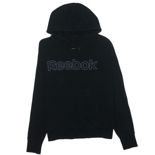Reebok Men’s Black Pullover Hoodie L Regular Fit Fleece Sportswear