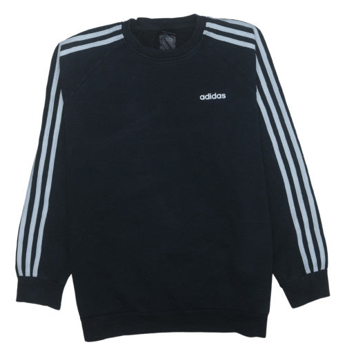 Adidas Men Black Crew Neck Long Sleeve Pullover Sweatshirt M