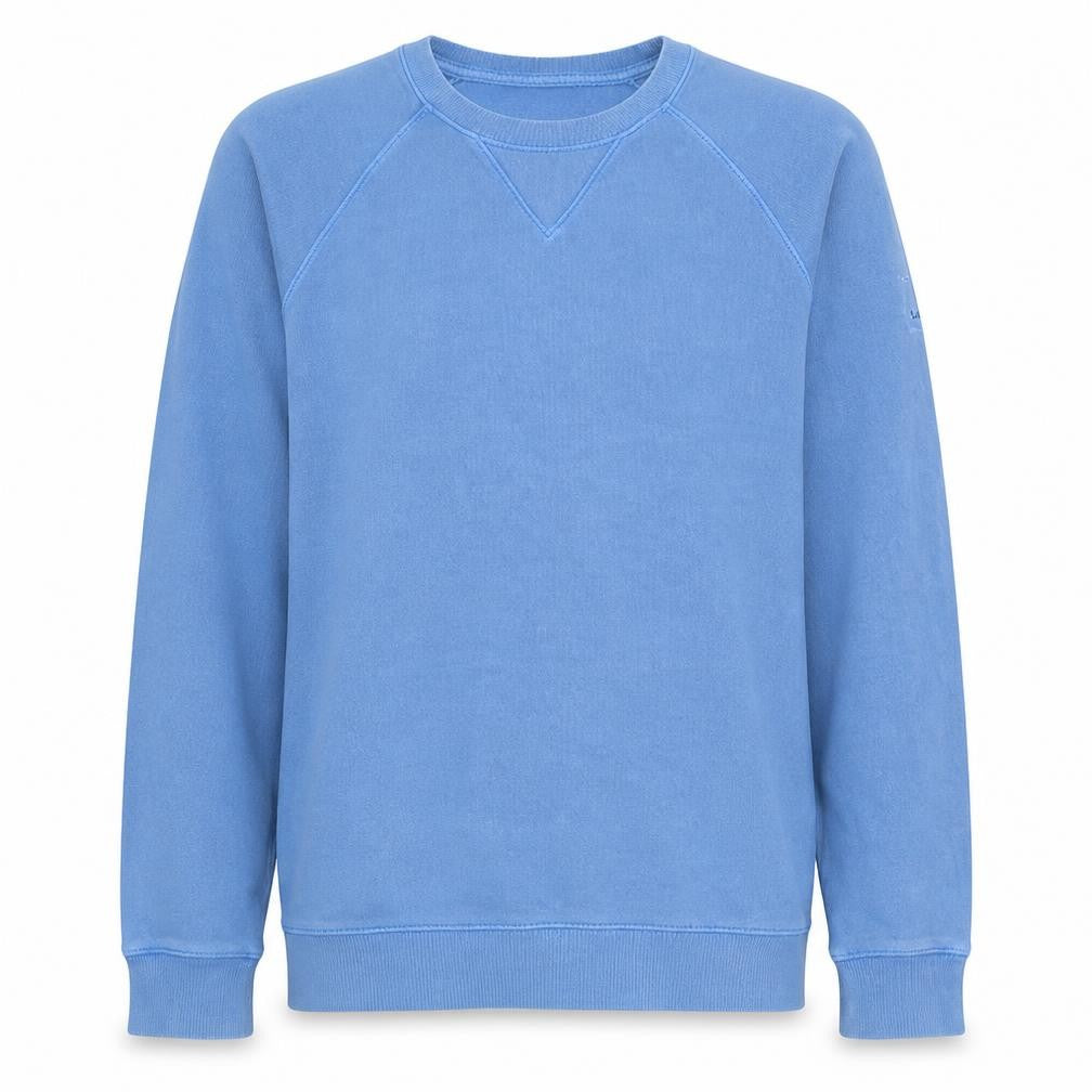 Front view of Hugo Boss Men's Blue Crew Neck Cotton Sweatshirt, size M