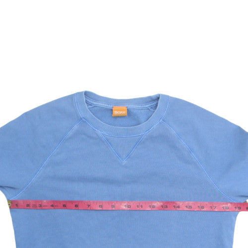 Hugo Boss Men's Blue Crew Neck Cotton Sweatshirt Size M
