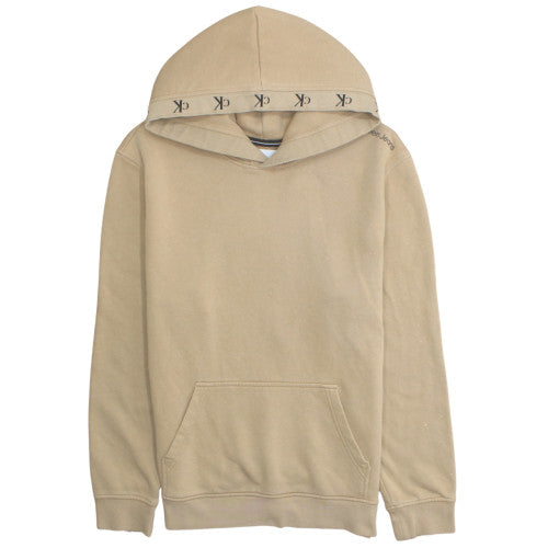 Calvin Klein Jeans Men's Beige Pullover Hoodie M Fleece Lined