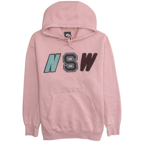 Nike Women Pink NSW Pullover Hoodie M Cotton Blend Casual