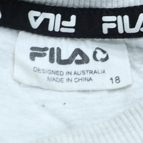 Fila Womens Grey Crew Neck Pullover Sweatshirt Size 18