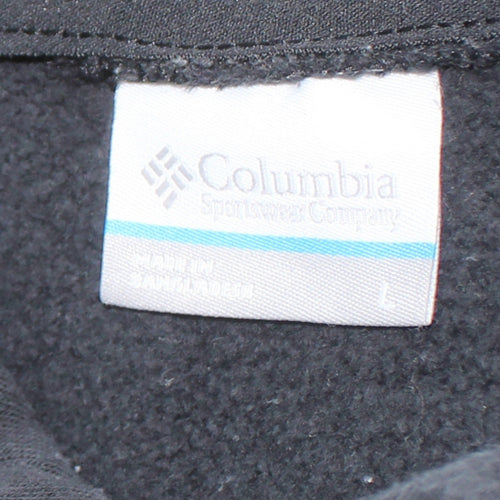 Columbia Men's Black Pullover Hoodie L Fleece Cotton Blend