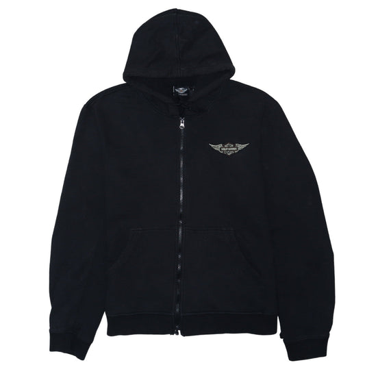 Harley-Davidson Men’s Black Full Zip Hooded Leather & Cotton XL Hoodie