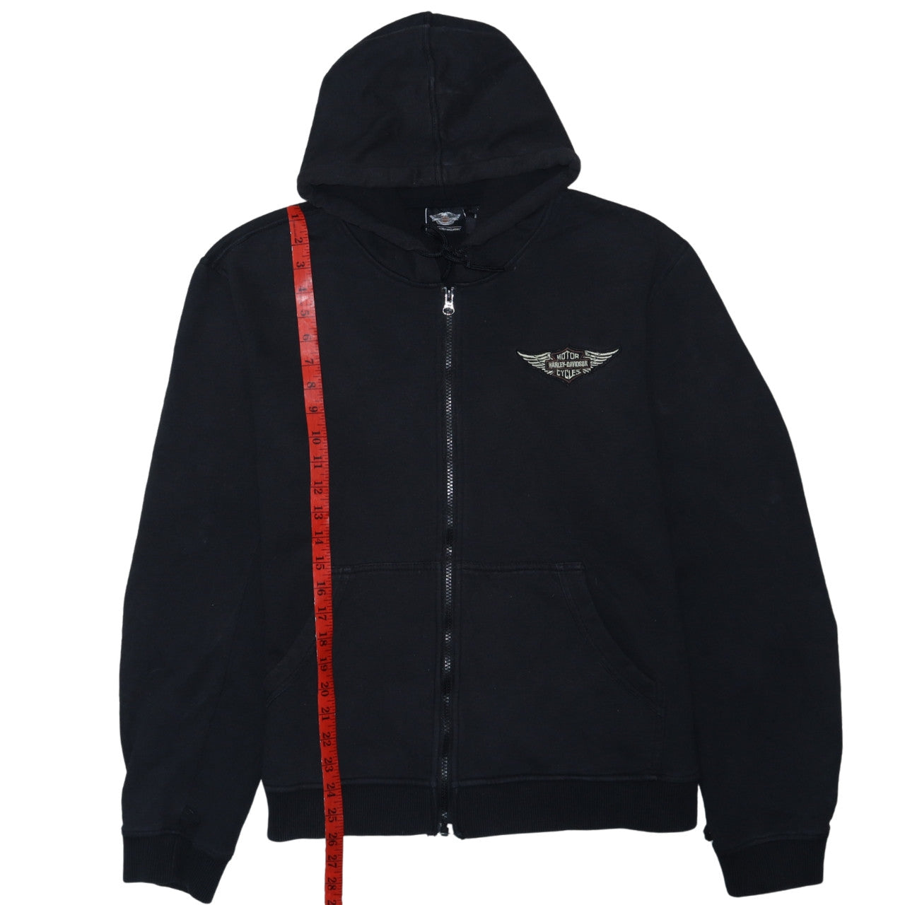 Harley-Davidson Men’s Black Full Zip Hooded Leather & Cotton XL Hoodie