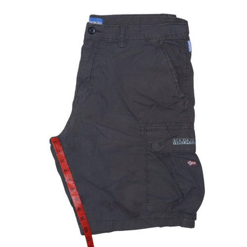 Napapijri Men's Brown Cargo Shorts Size 36 Regular Fit Summer