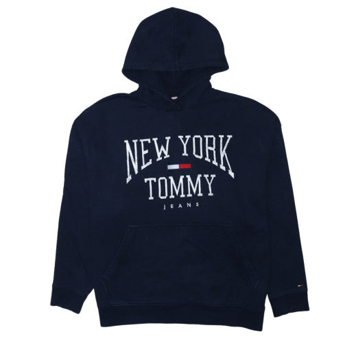 Tommy Jeans Men's Blue XL Pullover Hoodie Embroidered Logo