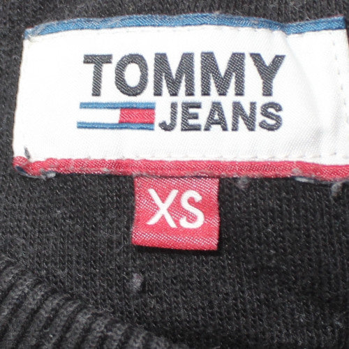 Tommy Jeans Women's Black XS Pullover Sweatshirt with Logo Detail
