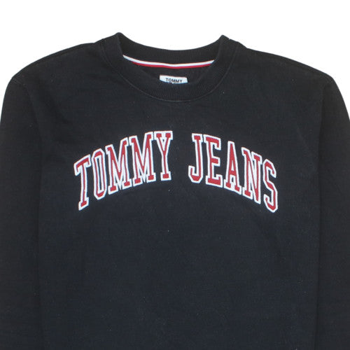 Tommy Jeans Women's Black XS Pullover Sweatshirt with Logo Detail